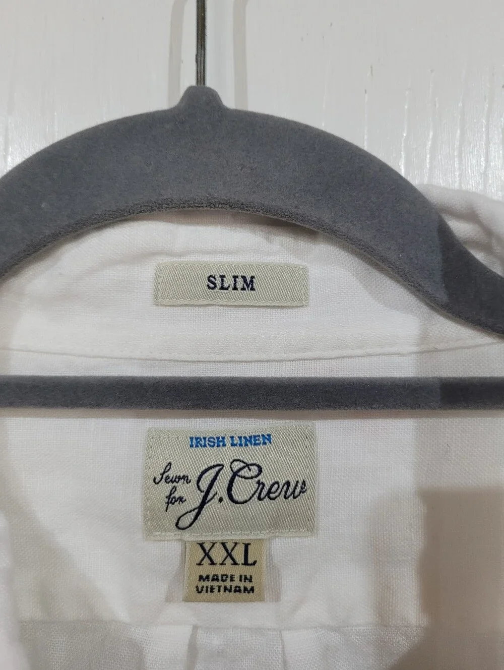 J. Crew Men’s White Long Sleeve Slim Fit  Button-Down Irish Linen Shirt Size XXL